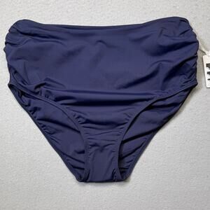 Anne Cole Plus Size High-Waist Convertible Bikini Bottoms navy 16W $64